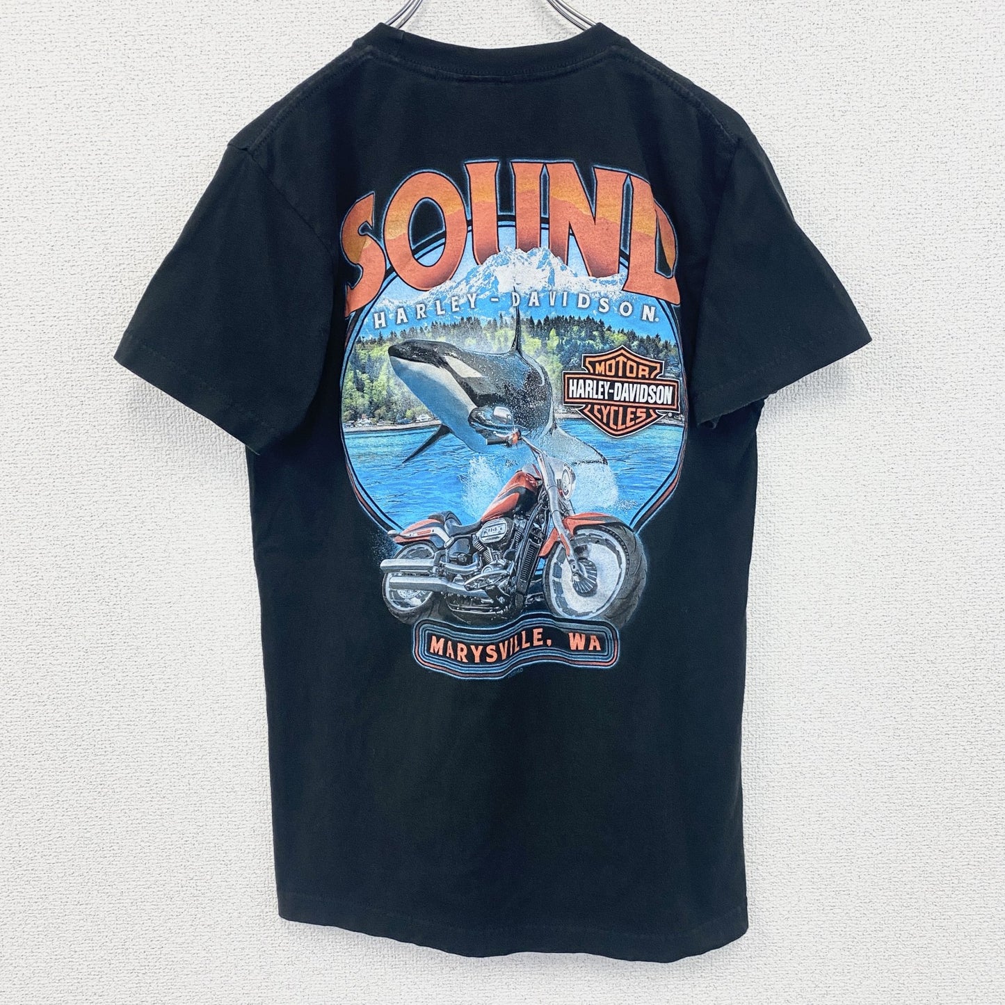 HARLEY DAVIDSON　ハーレーダビッドソン　半袖プリントTシャツ　黒　ブラック　Mサイズ