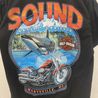 HARLEY DAVIDSON　ハーレーダビッドソン　半袖プリントTシャツ　黒　ブラック　Mサイズ