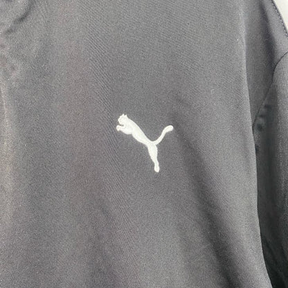 古着 used　PUMA　プーマ　長袖ジャージ　トラックジャケット　ワンポイントロゴ刺繍　黒　ブラック　Lサイズ