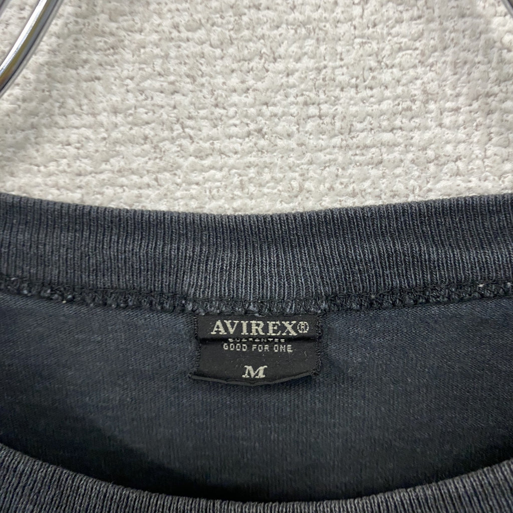 AVIREX　アヴィレックス　半袖プリントTシャツ　黒　ブラック　Mサイズ　古着