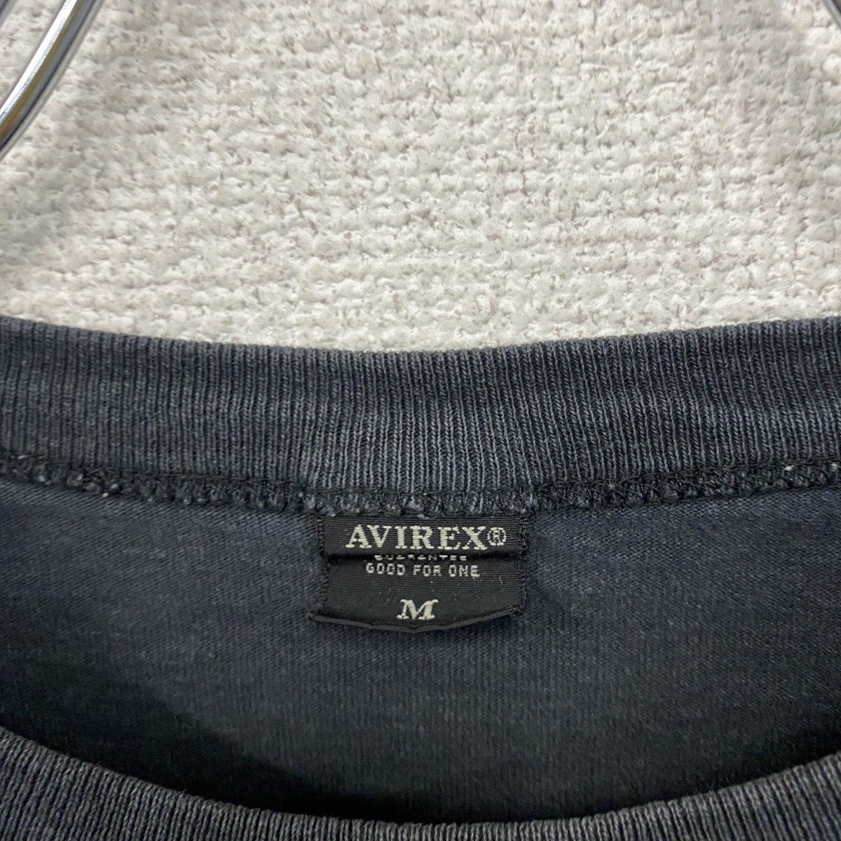 AVIREX　アヴィレックス　半袖プリントTシャツ　黒　ブラック　Mサイズ　古着