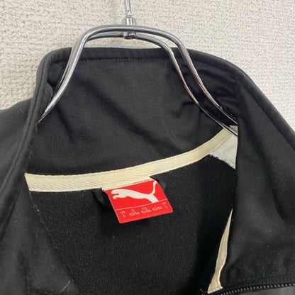 古着 used　PUMA　プーマ　長袖ジャージ　トラックジャケット　ワンポイントロゴ刺繍　黒　ブラック　Lサイズ