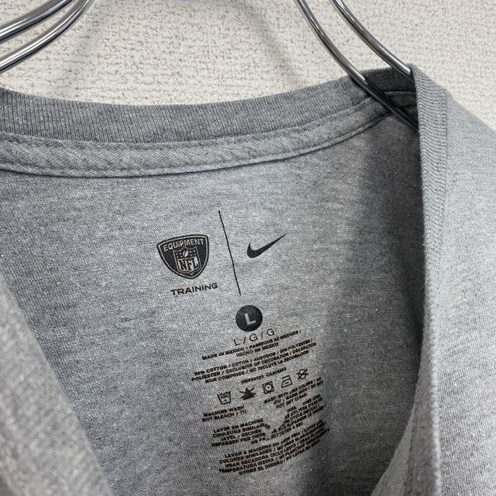 NIKE　ナイキ　半袖プリントTシャツ　ピッツバーグ・スティーラーズ　クルーネック　グレー　灰色　Lサイズ　古着