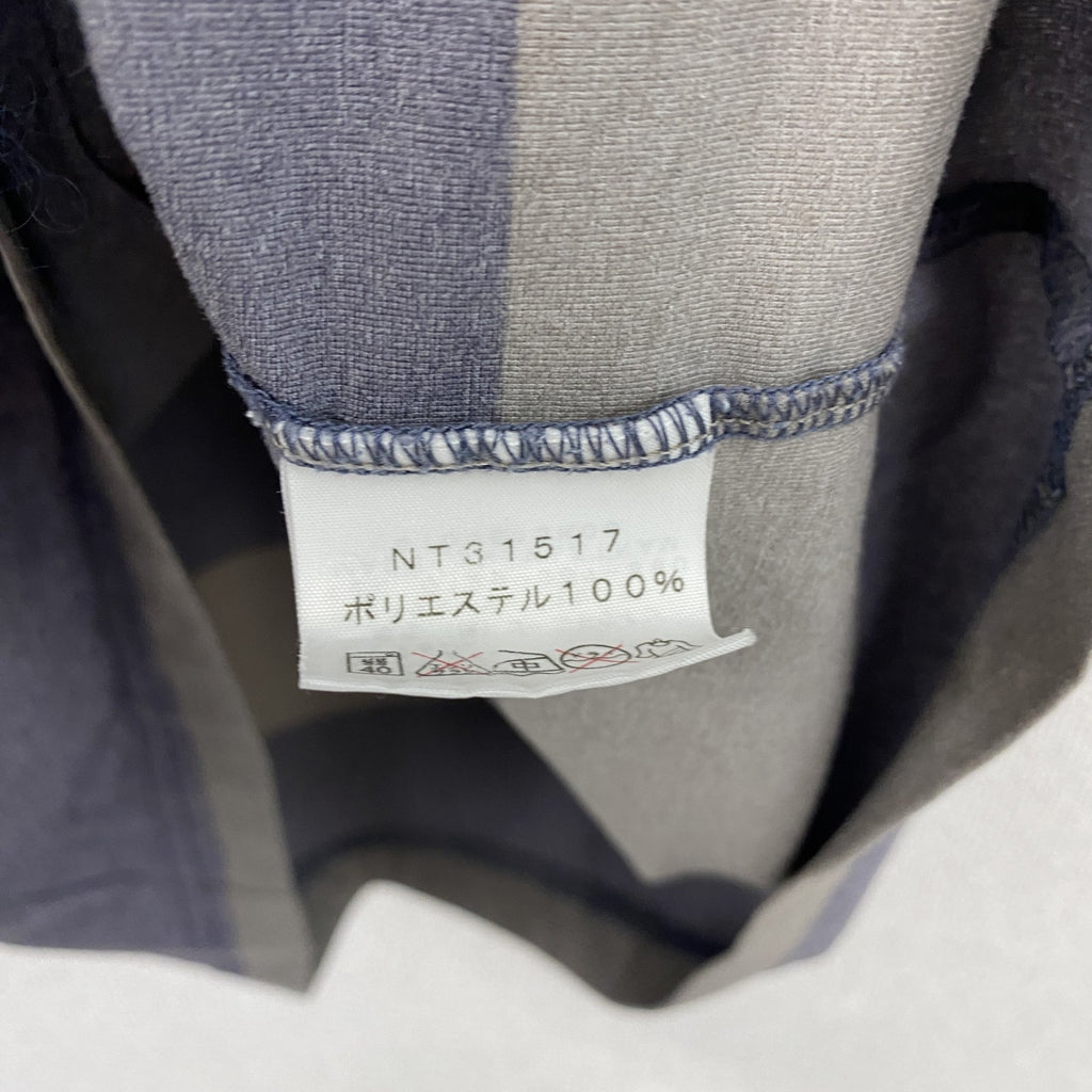 THE NORTH FACE　ザ・ノースフェイス　半袖プリントTシャツ　ボーダー　青　ブルー　グレー　灰色　Lサイズ　古着