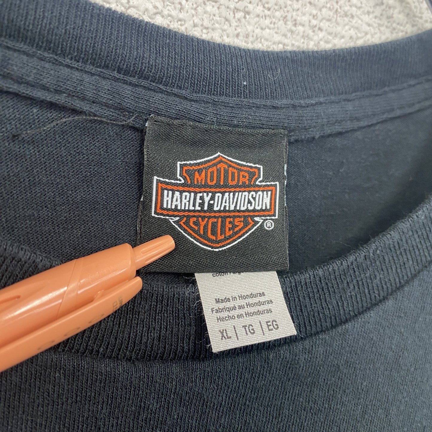 HARLEY DAVIDSON　ハーレーダビッドソン　半袖プリントTシャツ　黒　ブラック　XLサイズ