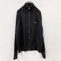 PUMA　プーマ　フルジップアクリルニットセーター　黒　ブラック　XLサイズ　古着