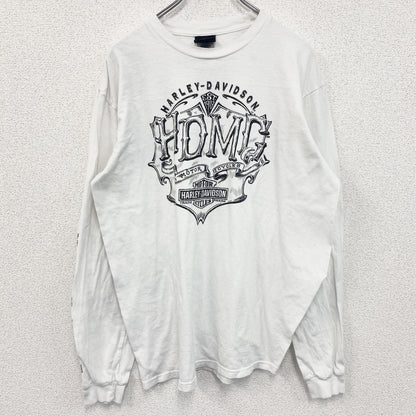 HARLEY DAVIDSON　ハーレーダビッドソン　長袖プリントTシャツ　白　ホワイト　Lサイズ