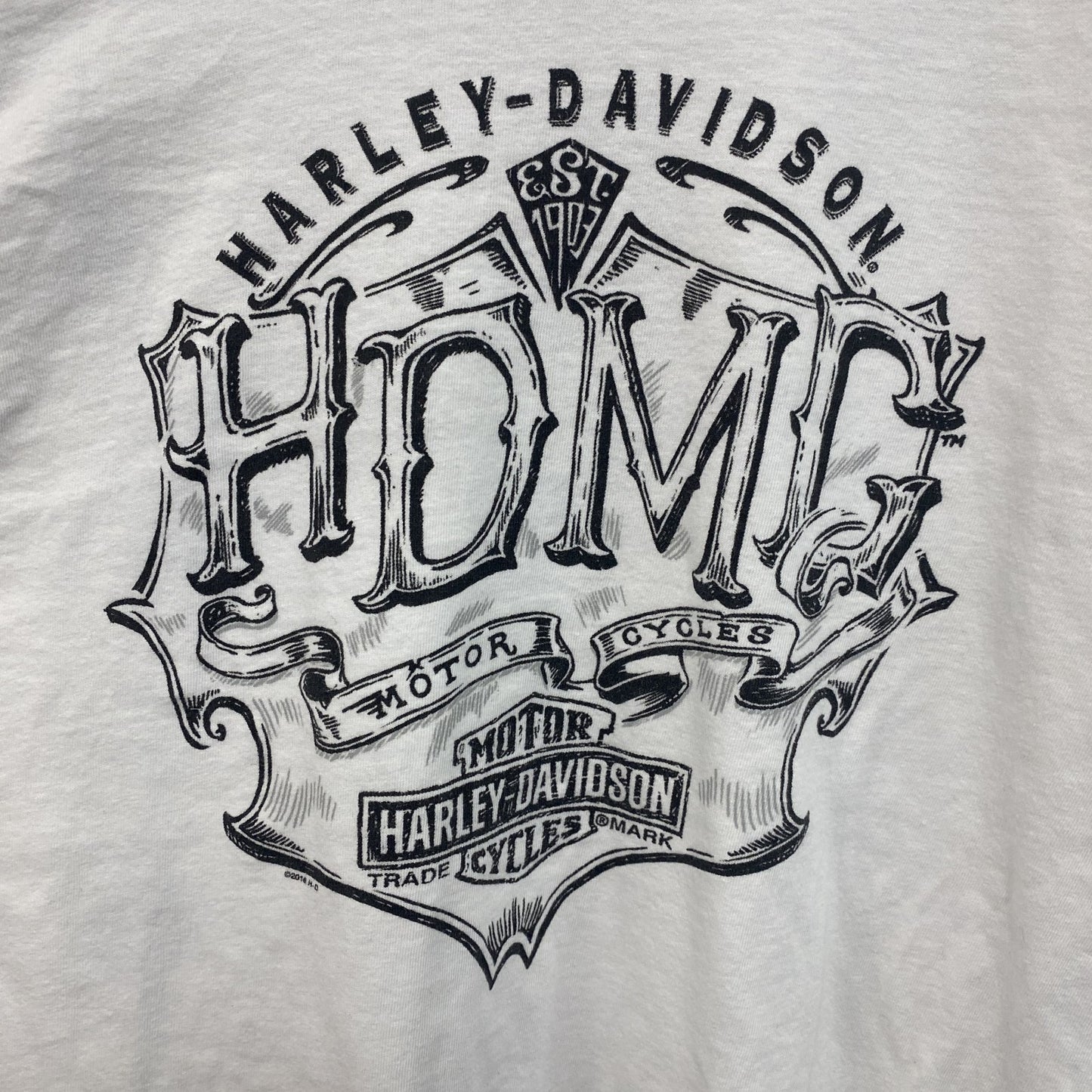 HARLEY DAVIDSON　ハーレーダビッドソン　長袖プリントTシャツ　白　ホワイト　Lサイズ