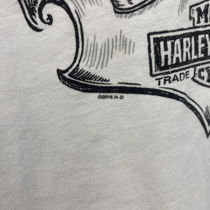 HARLEY DAVIDSON　ハーレーダビッドソン　長袖プリントTシャツ　白　ホワイト　Lサイズ