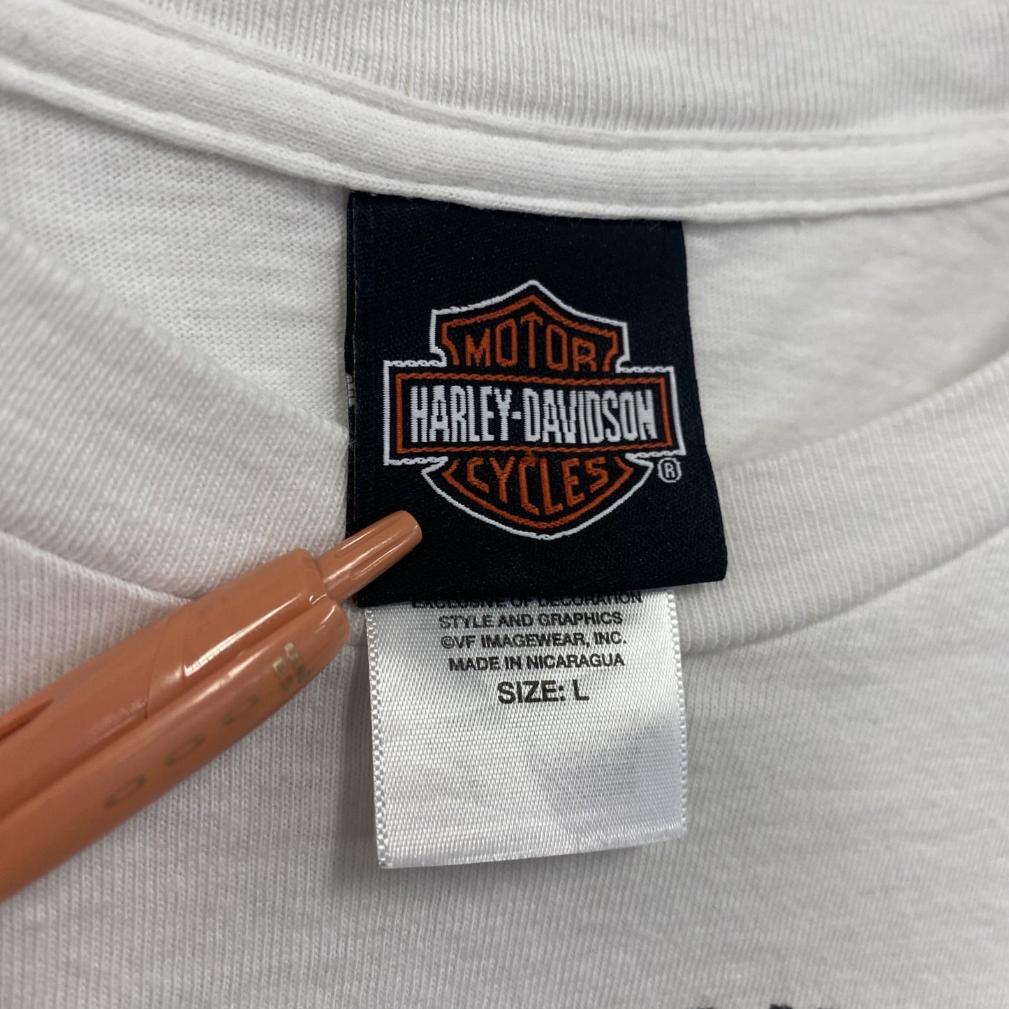 HARLEY DAVIDSON　ハーレーダビッドソン　長袖プリントTシャツ　白　ホワイト　Lサイズ