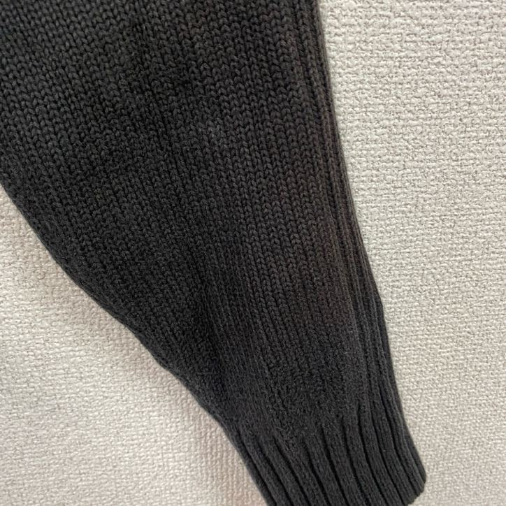 PUMA　プーマ　フルジップアクリルニットセーター　黒　ブラック　XLサイズ　古着