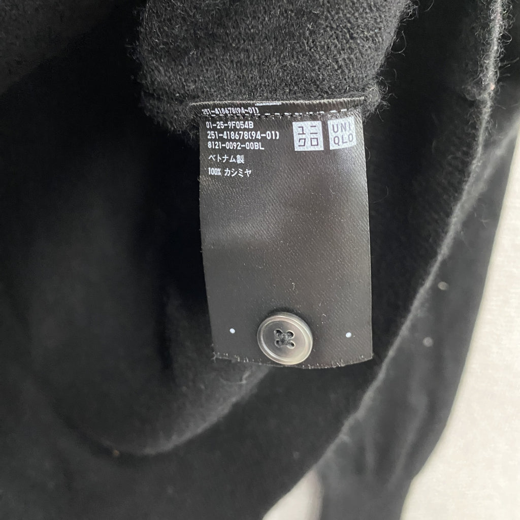 UNIQLO　ユニクロ　クルーネックカーディガン　カシミヤ100%　黒　ブラック　Mサイズ　古着