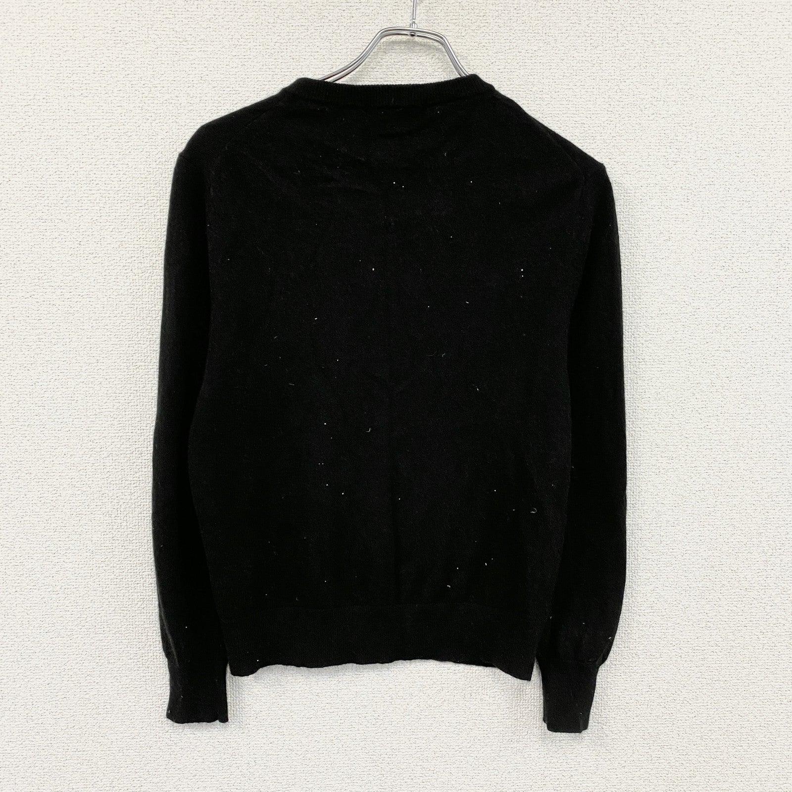 UNIQLO　ユニクロ　クルーネックカーディガン　カシミヤ100%　黒　ブラック　Mサイズ　古着
