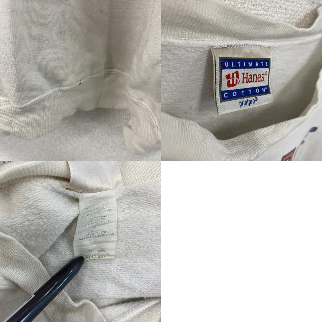 Hanes　ヘインズ　スウェット/トレーナー　白　ホワイト　Lサイズ スウェットトップス メンズ コットン 古着