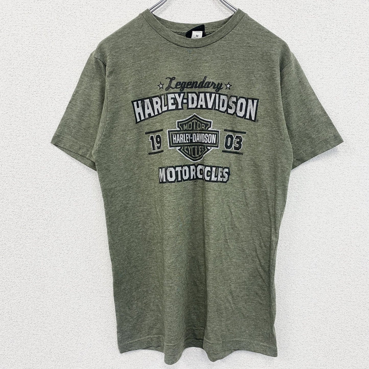 HARLEY DAVIDSON　ハーレーダビッドソン　半袖プリントTシャツ　緑　グリーン　Mサイズ