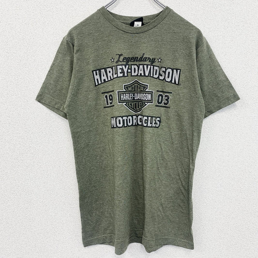 HARLEY DAVIDSON　ハーレーダビッドソン　半袖プリントTシャツ　緑　グリーン　Mサイズ