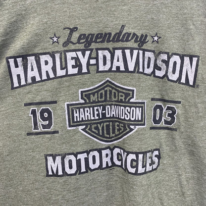 HARLEY DAVIDSON　ハーレーダビッドソン　半袖プリントTシャツ　緑　グリーン　Mサイズ