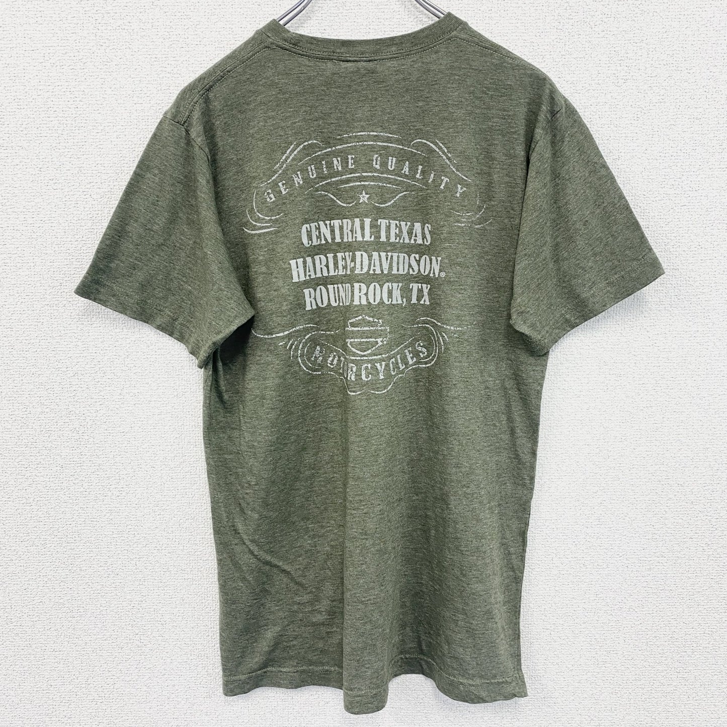 HARLEY DAVIDSON　ハーレーダビッドソン　半袖プリントTシャツ　緑　グリーン　Mサイズ