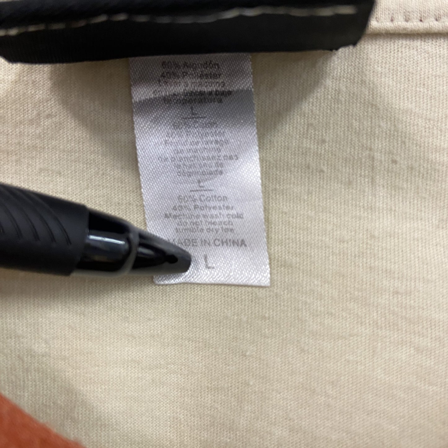 HARLEY DAVIDSON　ハーレーダビッドソン　長袖プリントTシャツ　オレンジ　ベージュ　Lサイズ