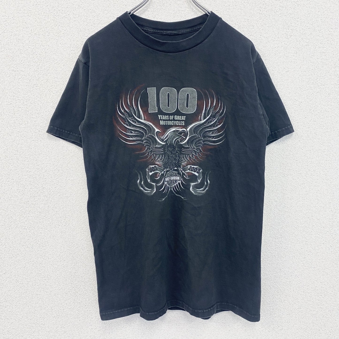 HARLEY DAVIDSON　ハーレーダビッドソン　半袖プリントTシャツ　黒　ブラック