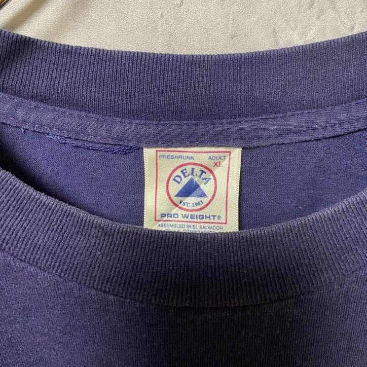 DELTA　UNITED WE STAND　半袖プリントTシャツ　USA国旗　アメリカ　ネイビー　紺　XLサイズ　古着