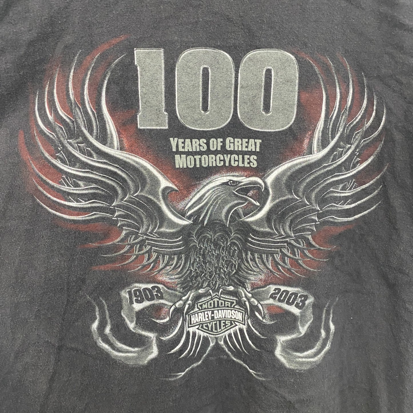 HARLEY DAVIDSON　ハーレーダビッドソン　半袖プリントTシャツ　黒　ブラック