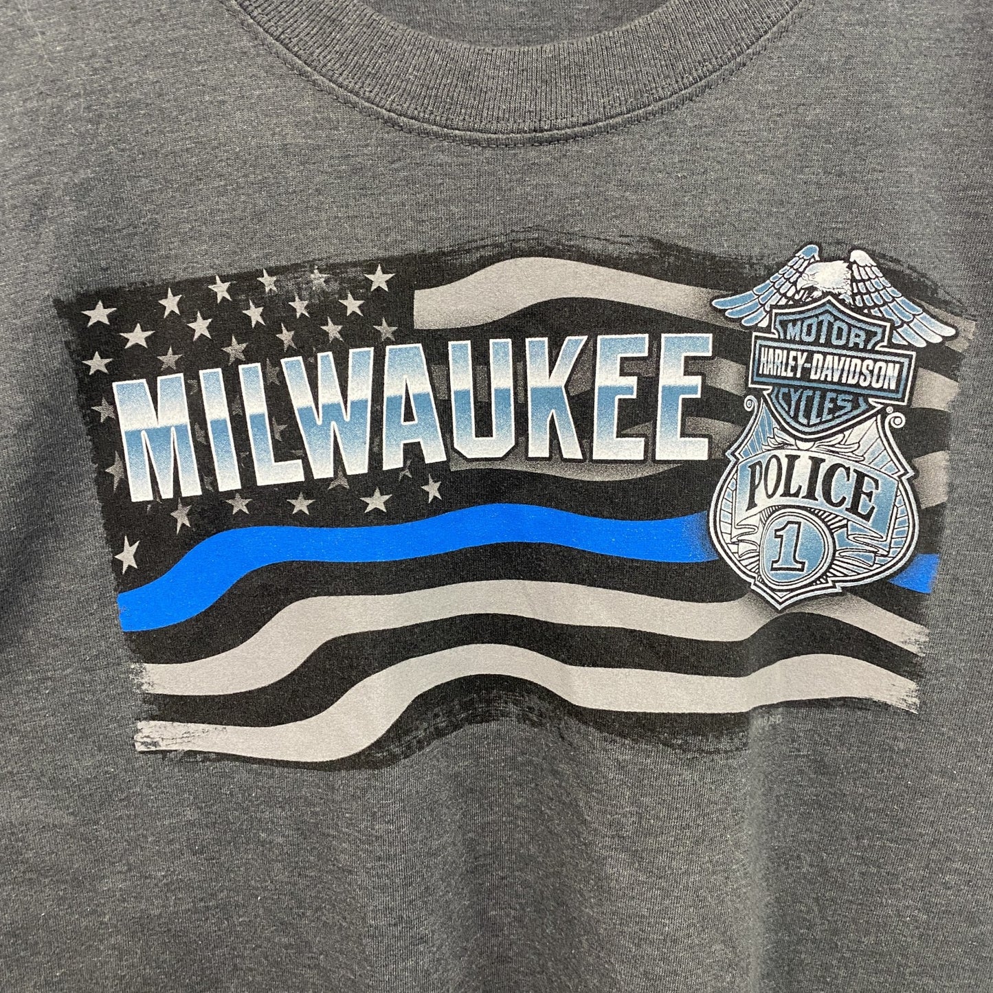 HARLEY DAVIDSON　ハーレーダビッドソン　長袖プリントTシャツ　灰色　グレー　Mサイズ