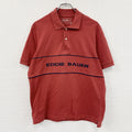 Eddie Bauer　エディーバウアー　半袖ポロシャツ　デカロゴ　赤　レッド　Mサイズ　古着