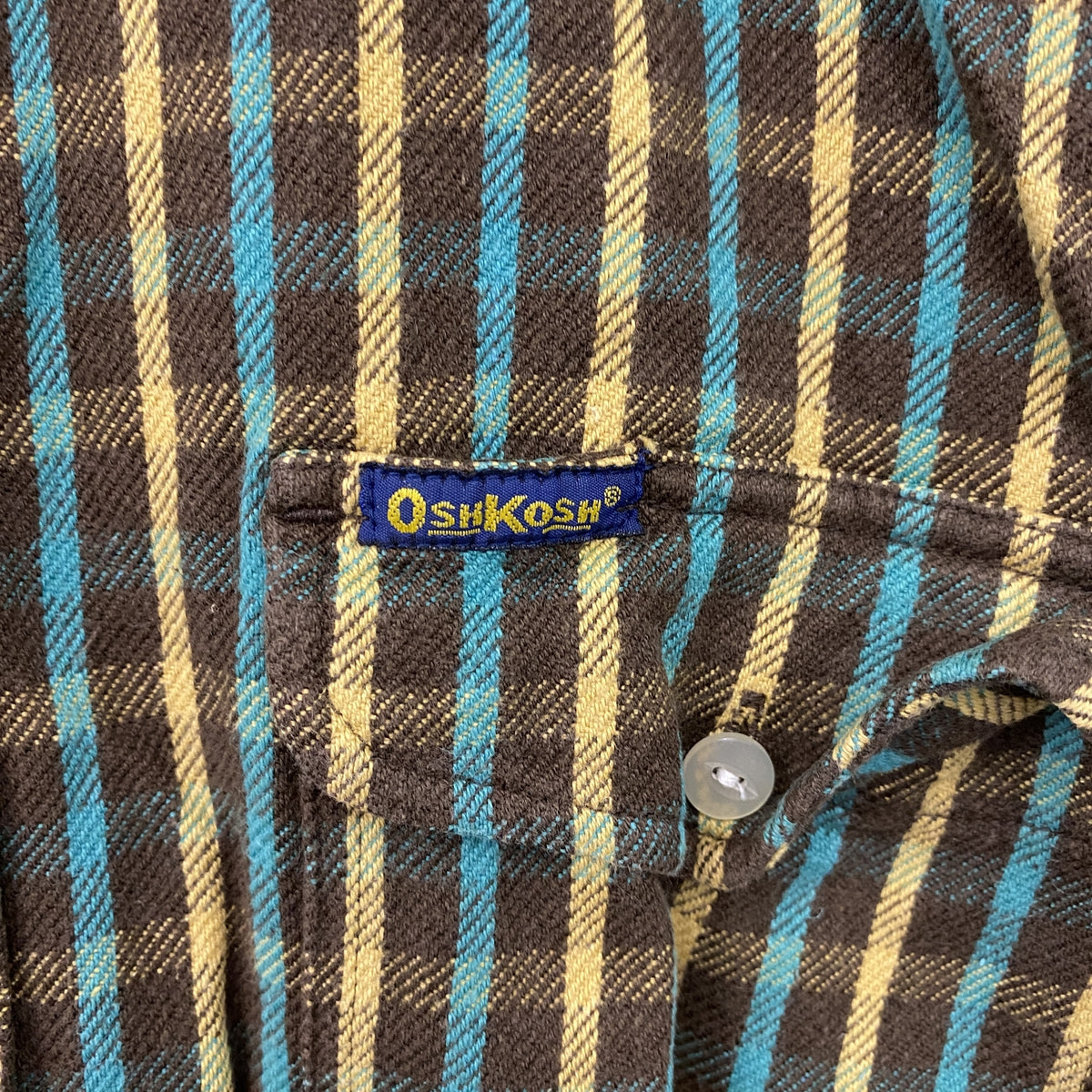 OSHKOSH　オシュコシュ　長袖チェックシャツ　茶色　ブラウン　Lサイズ　古着
