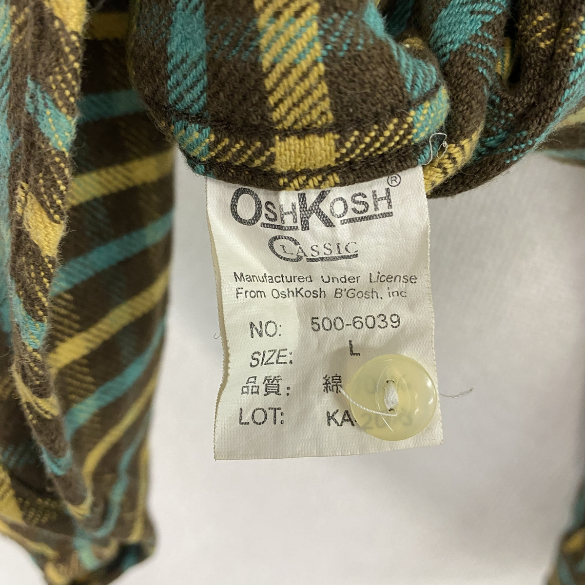 OSHKOSH　オシュコシュ　長袖チェックシャツ　茶色　ブラウン　Lサイズ　古着