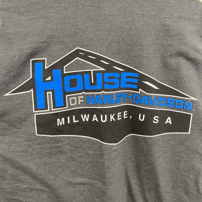 HARLEY DAVIDSON　ハーレーダビッドソン　長袖プリントTシャツ　灰色　グレー　Mサイズ