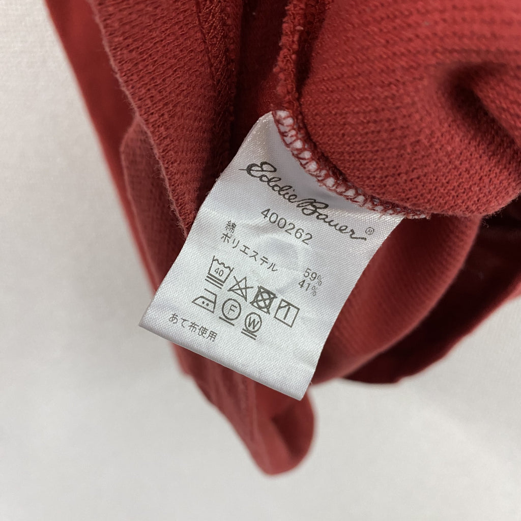 Eddie Bauer　エディーバウアー　半袖ポロシャツ　デカロゴ　赤　レッド　Mサイズ　古着