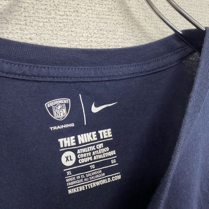 古着 used　NIKE　ナイキ　半袖プリントTシャツ　FOOTBALL　クルーネック　黒　ブラック　XLサイズ