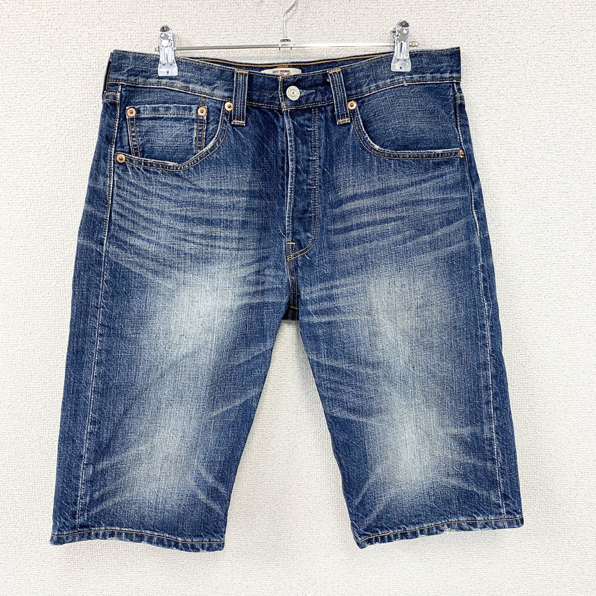 Levi's　リーバイス　501　デニムハーフパンツ/ジーンズ　ボタンフライ　インディゴ　W32サイズ　古着