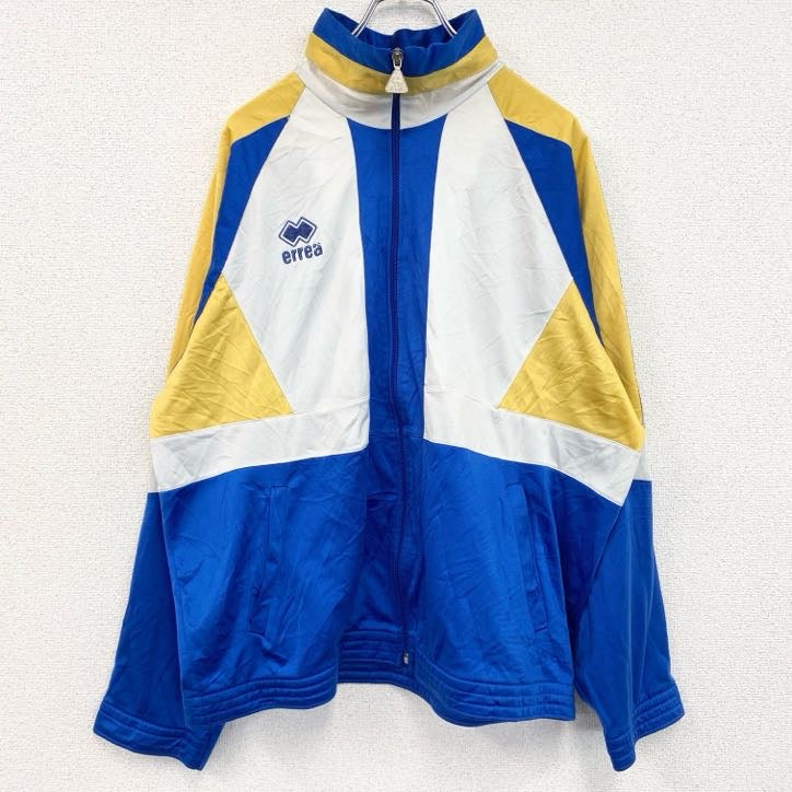 errea　長袖トラックジャケット　フルジップジャージ　ワンポイントロゴ　ブルー　青　Lサイズ　古着
