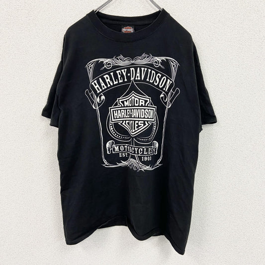 HARLEY DAVIDSON　ハーレーダビッドソン　半袖両面プリントTシャツ　黒　ブラック