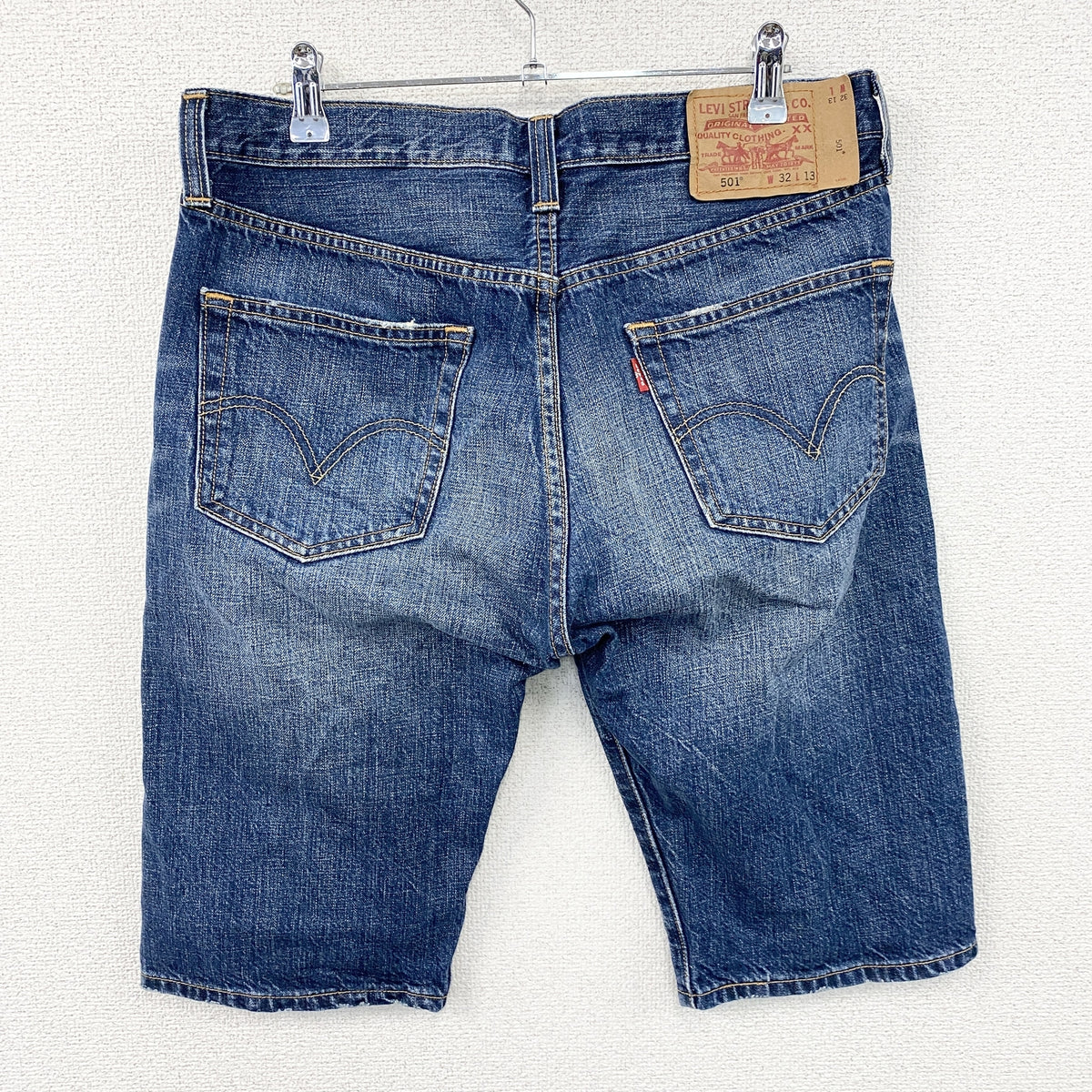Levi's　リーバイス　501　デニムハーフパンツ/ジーンズ　ボタンフライ　インディゴ　W32サイズ　古着