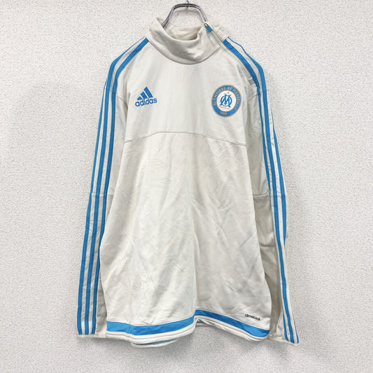 adidas　アディダス　オリンピックマルセイユ　CLIMACOOL　トラックプルオーバージャケット　パフォーマンスロゴ　白　ホワイト　2XOサイズ　