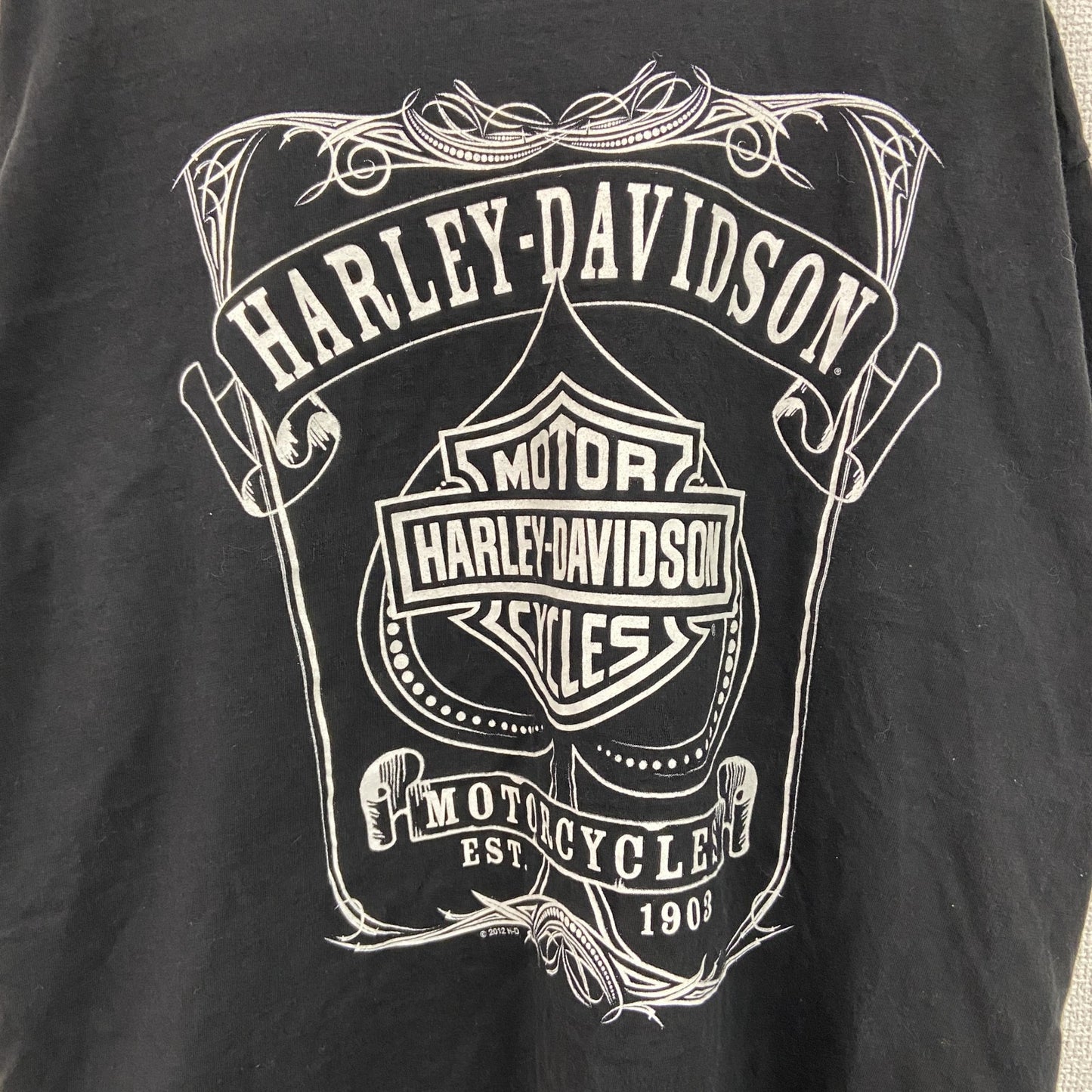 HARLEY DAVIDSON　ハーレーダビッドソン　半袖両面プリントTシャツ　黒　ブラック