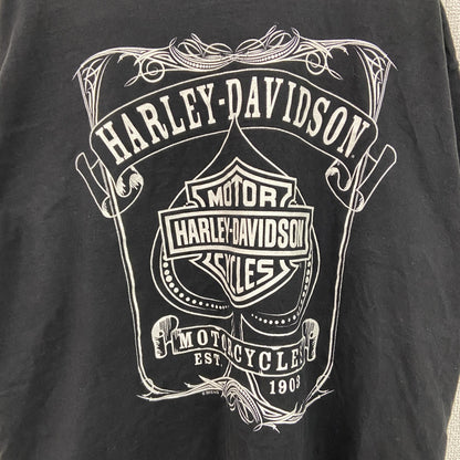 HARLEY DAVIDSON　ハーレーダビッドソン　半袖両面プリントTシャツ　黒　ブラック