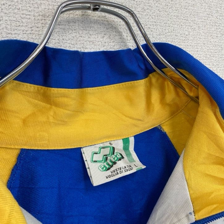 errea　長袖トラックジャケット　フルジップジャージ　ワンポイントロゴ　ブルー　青　Lサイズ　古着
