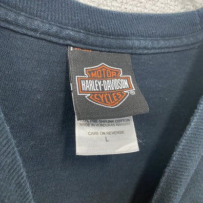 HARLEY DAVIDSON　ハーレーダビッドソン　半袖プリントTシャツ　黒　ブラック　Lサイズ