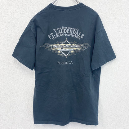 HARLEY DAVIDSON　ハーレーダビッドソン　半袖プリントTシャツ　黒　ブラック　Lサイズ