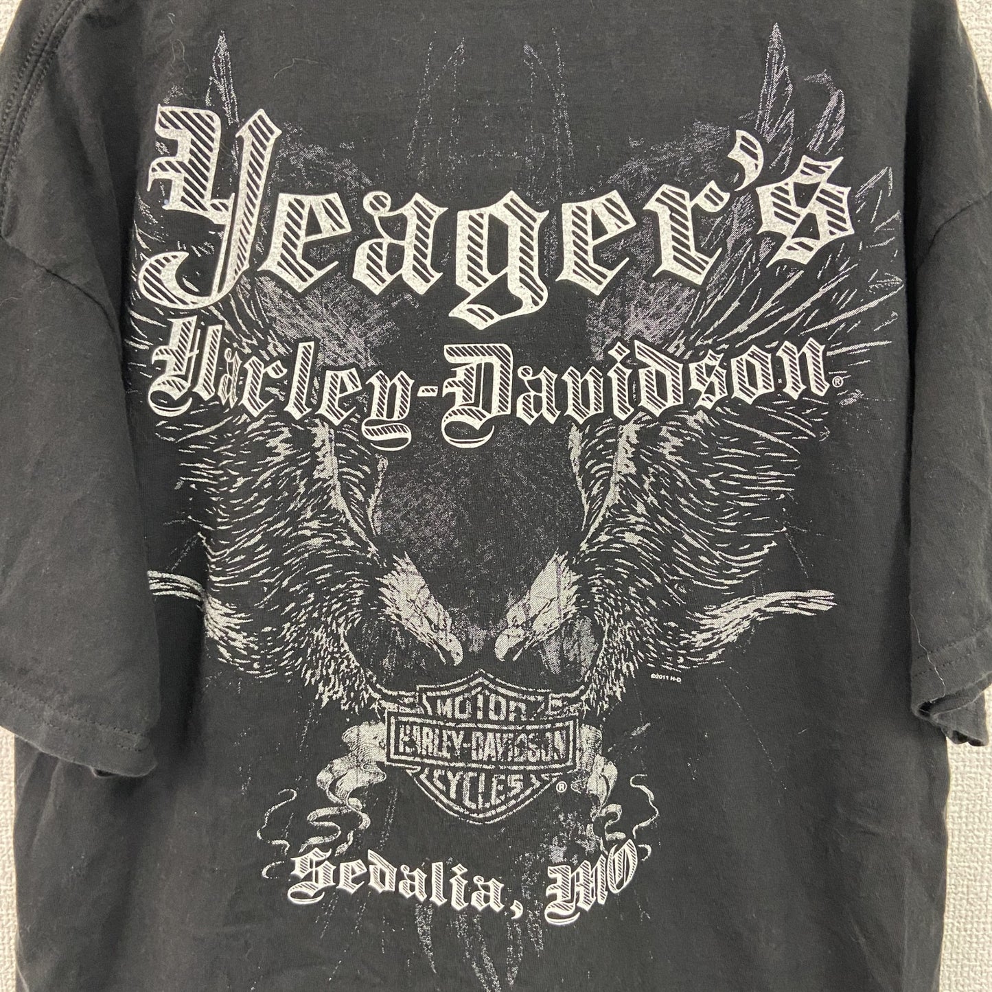 HARLEY DAVIDSON　ハーレーダビッドソン　半袖両面プリントTシャツ　黒　ブラック