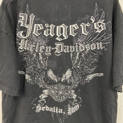 HARLEY DAVIDSON　ハーレーダビッドソン　半袖両面プリントTシャツ　黒　ブラック