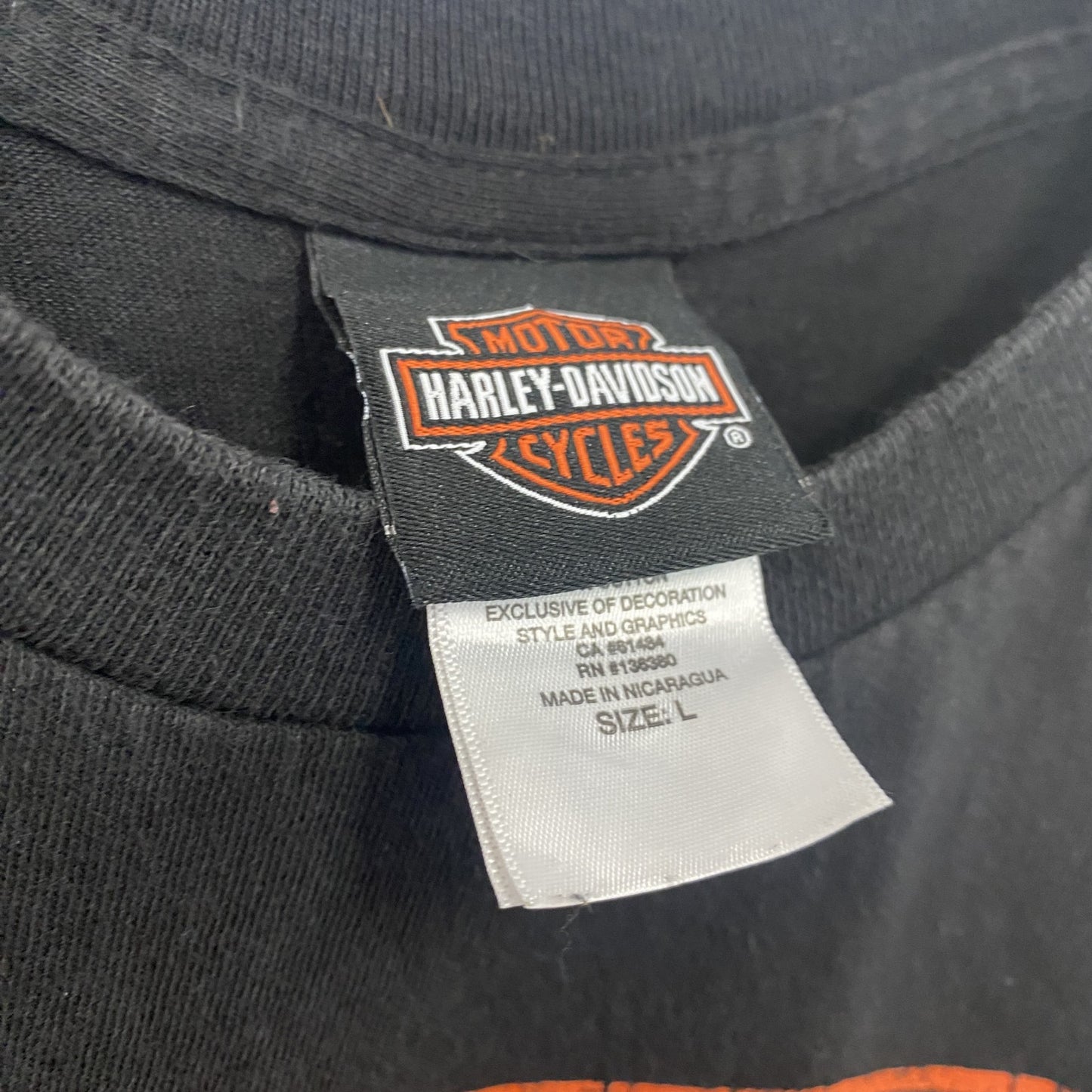 HARLEY DAVIDSON　ハーレーダビッドソン　タンクトップ/ノースリーブ　黒　ブラック　Lサイズ