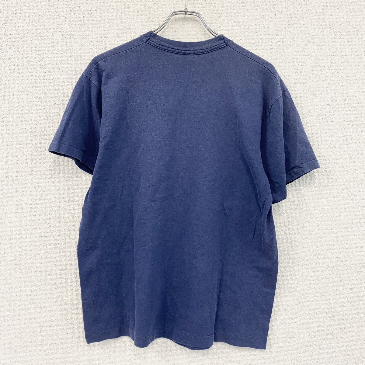 90s　FRUIT OF THE LOOM　フルーツオブザルーム　半袖プリントTシャツ　シングルステッチ　アーチプリント　USA製　ヴィンテージ　紺　ネイビー　Lサイズ　古着