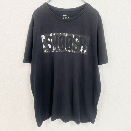 古着 used　NIKE　ナイキ　半袖プリントTシャツ　SWOOSH　スウッシュ　黒　ブラック　XLサイズ