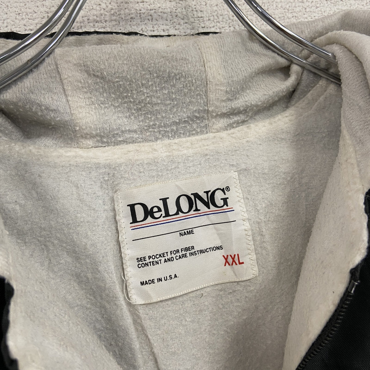 ～80s　DeLONG　デロング　アノラックパーカー　ロケットTALON　アーチプリント　ヴィンテージ　黒　ブラック　2XLサイズ　古着