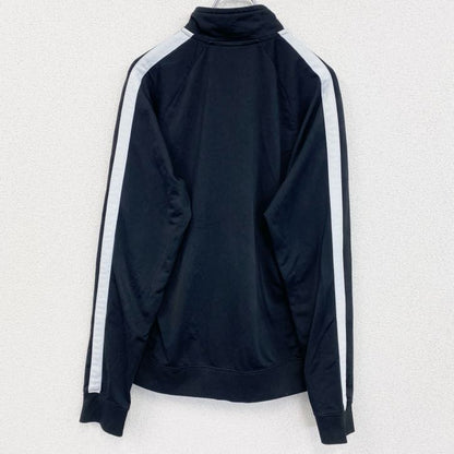 古着 used　NIKE　ナイキ　長袖トラックジャケット　フルジップジャージ　ワンポイントロゴ刺繍　黒　ブラック　Mサイズ